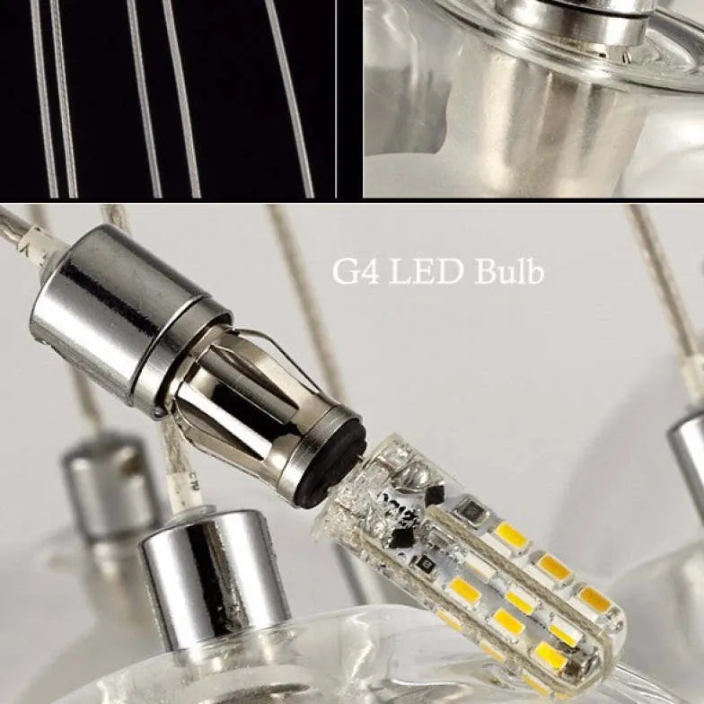 Lampadario Bollicine Design Elegante in Vetro Trasparente - clowasit.com