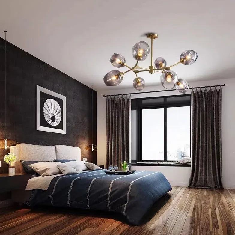Lampadario Bracci Moderno Design Elegante in Vetro - clowasit.com