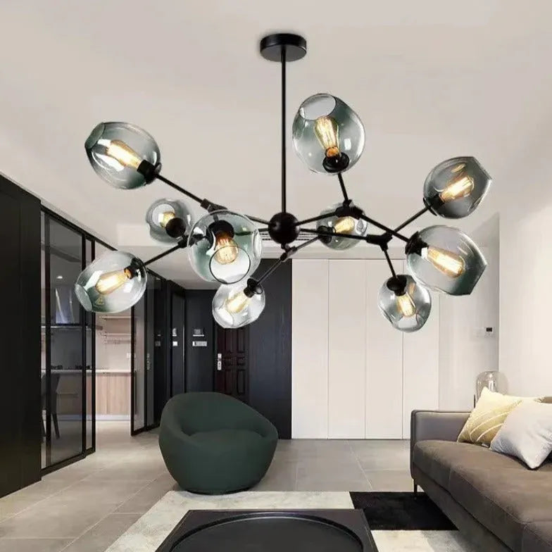 Lampadario Bracci Moderno Design Elegante in Vetro - clowasit.com