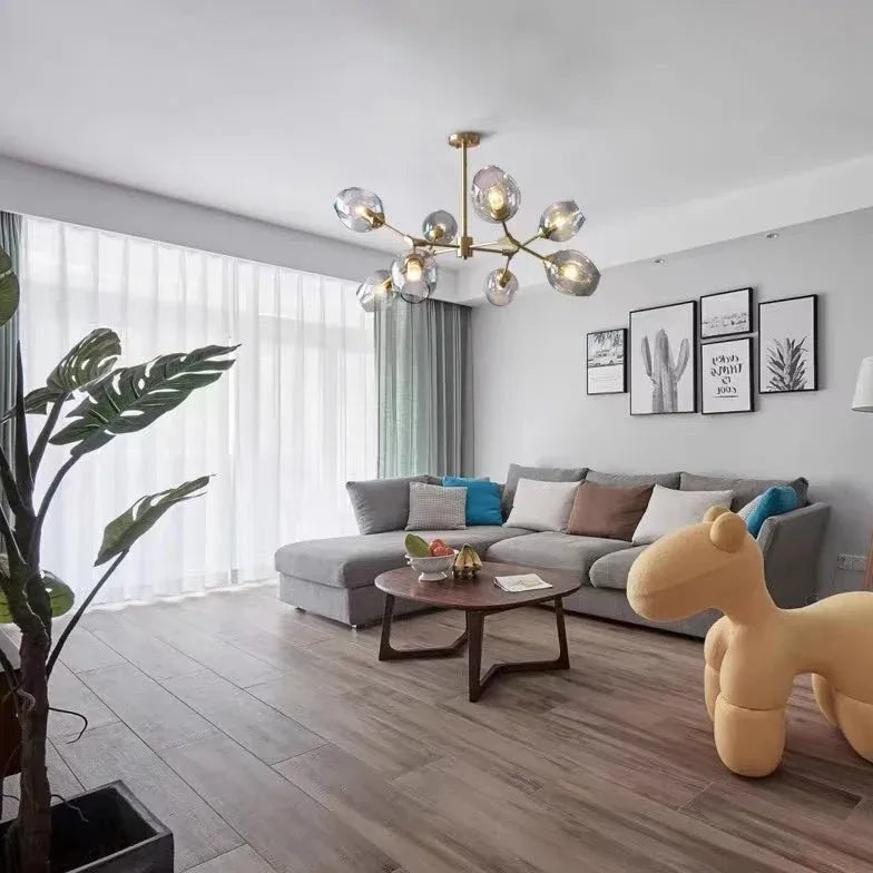Lampadario Bracci Moderno Design Elegante in Vetro - clowasit.com