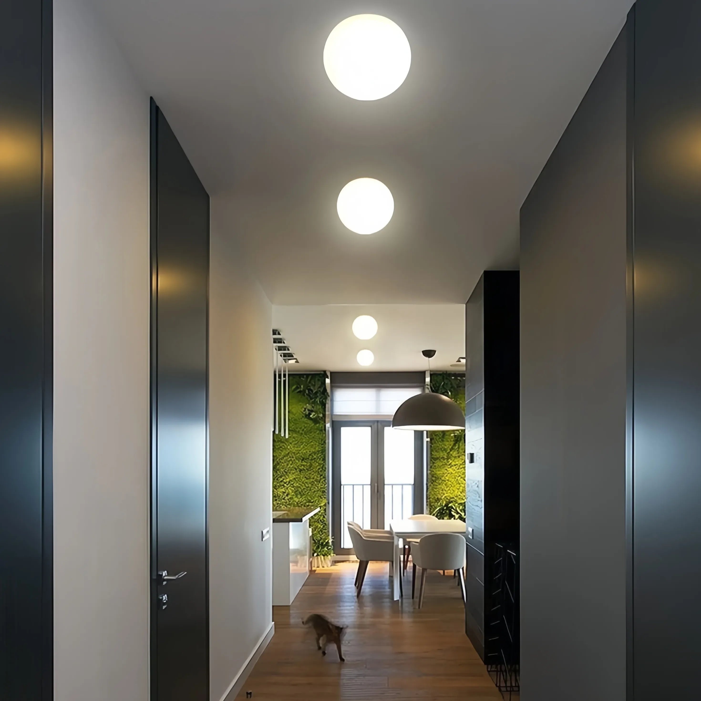 Lampadari moderni in vetro bianco per corridoio - clowasit.com