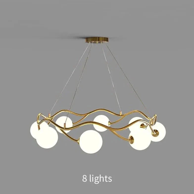 Lampadari Moderni Cerchi Elegante in Vetro Ondulato - clowasit.com