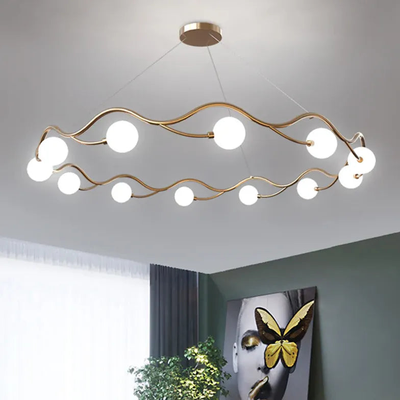 Lampadari Moderni Cerchi Elegante in Vetro Ondulato - clowasit.com