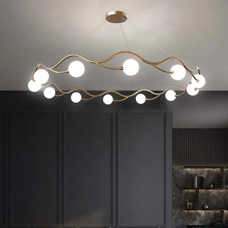 Lampadari Moderni Cerchi Elegante in Vetro Ondulato - clowasit.com