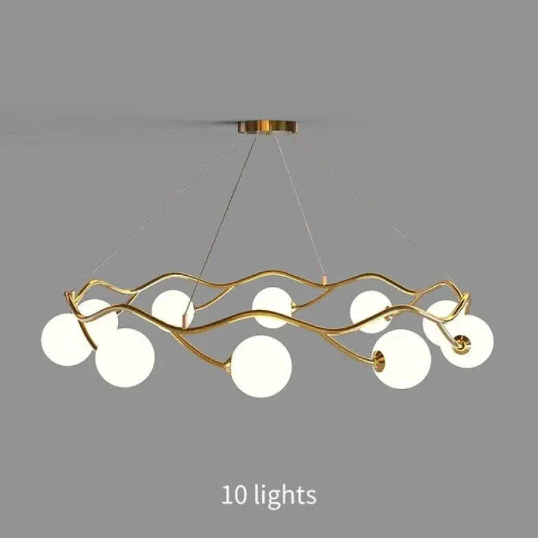 Lampadari Moderni Cerchi Elegante in Vetro Ondulato - clowasit.com
