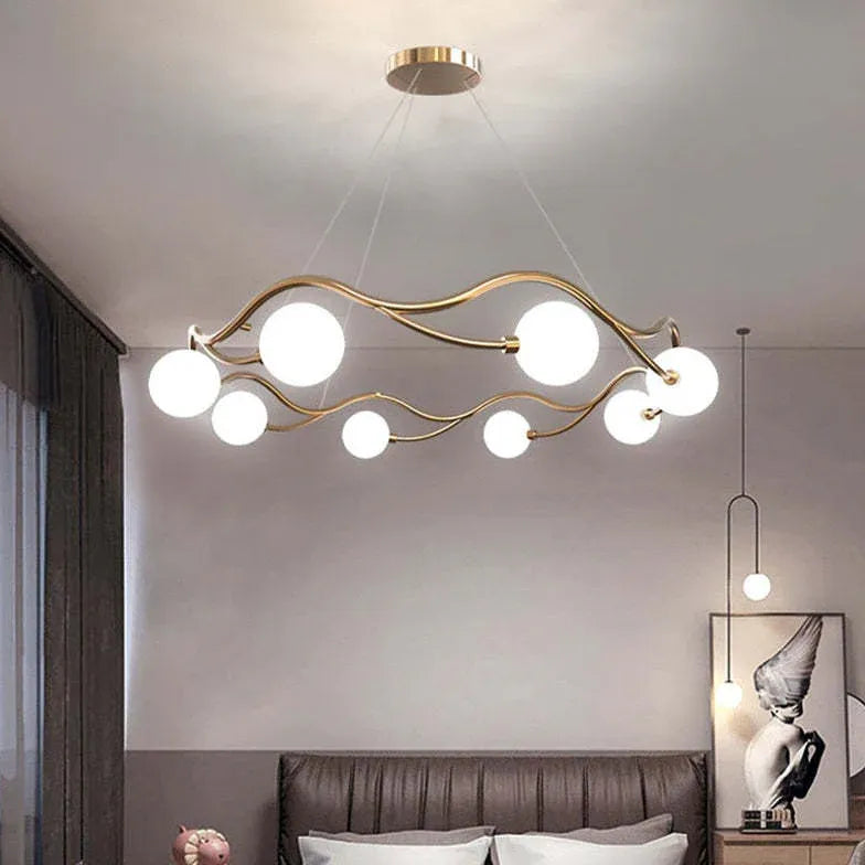 Lampadari Moderni Cerchi Elegante in Vetro Ondulato - clowasit.com