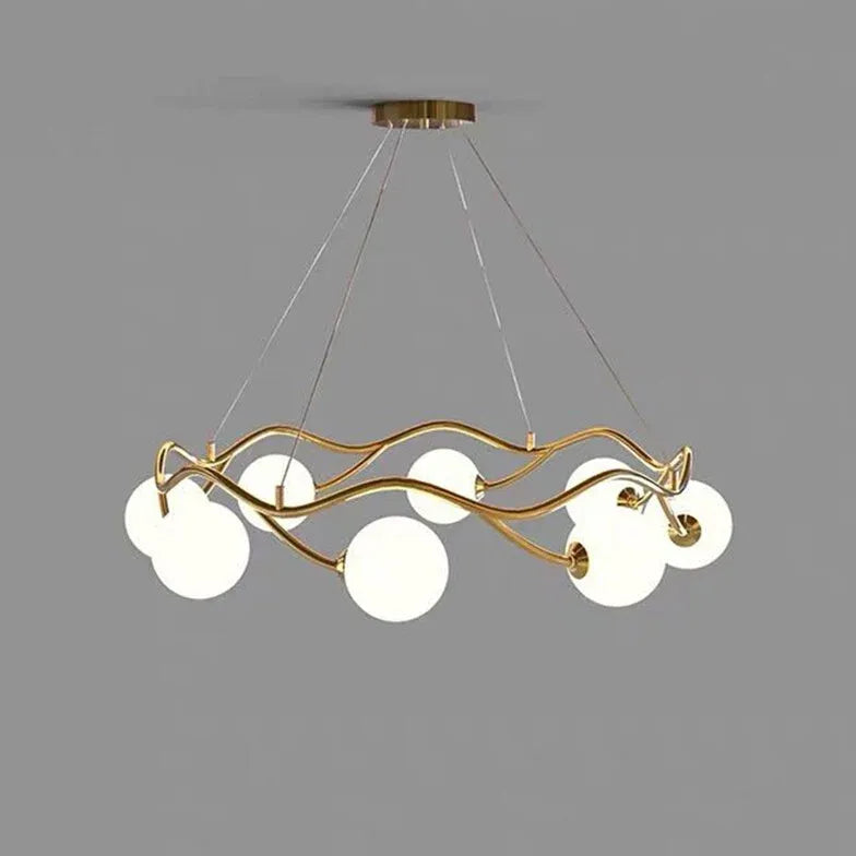 Lampadari Moderni Cerchi Elegante in Vetro Ondulato - clowasit.com