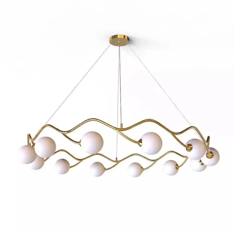 Lampadari Moderni Cerchi Elegante in Vetro Ondulato - clowasit.com