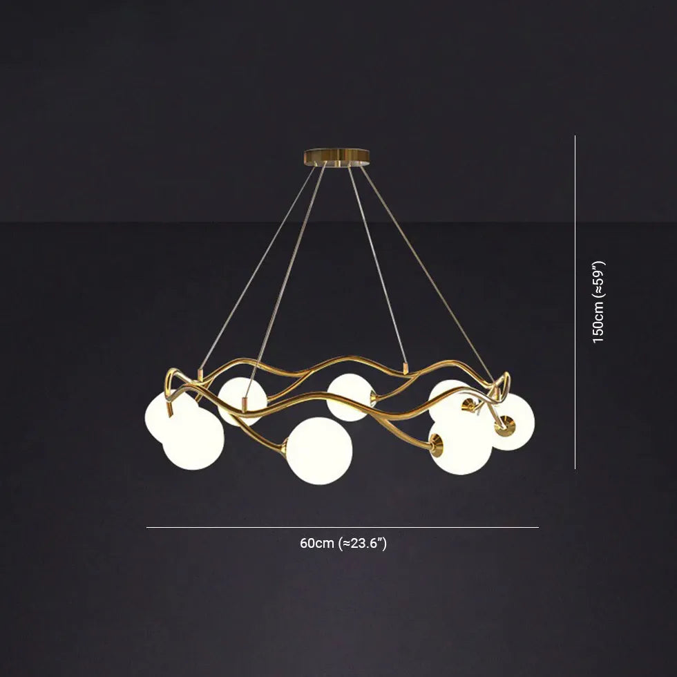 Lampadari Moderni Cerchi Elegante in Vetro Ondulato - clowasit.com