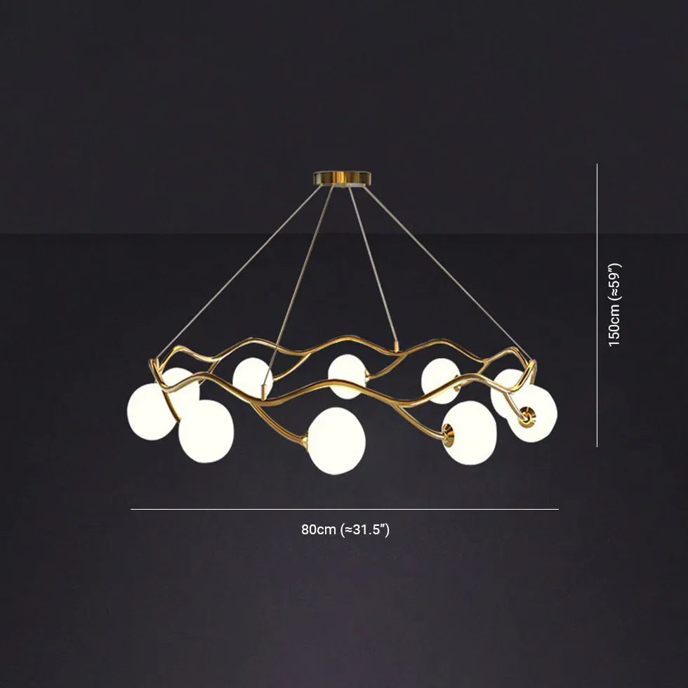 Lampadari Moderni Cerchi Elegante in Vetro Ondulato - clowasit.com