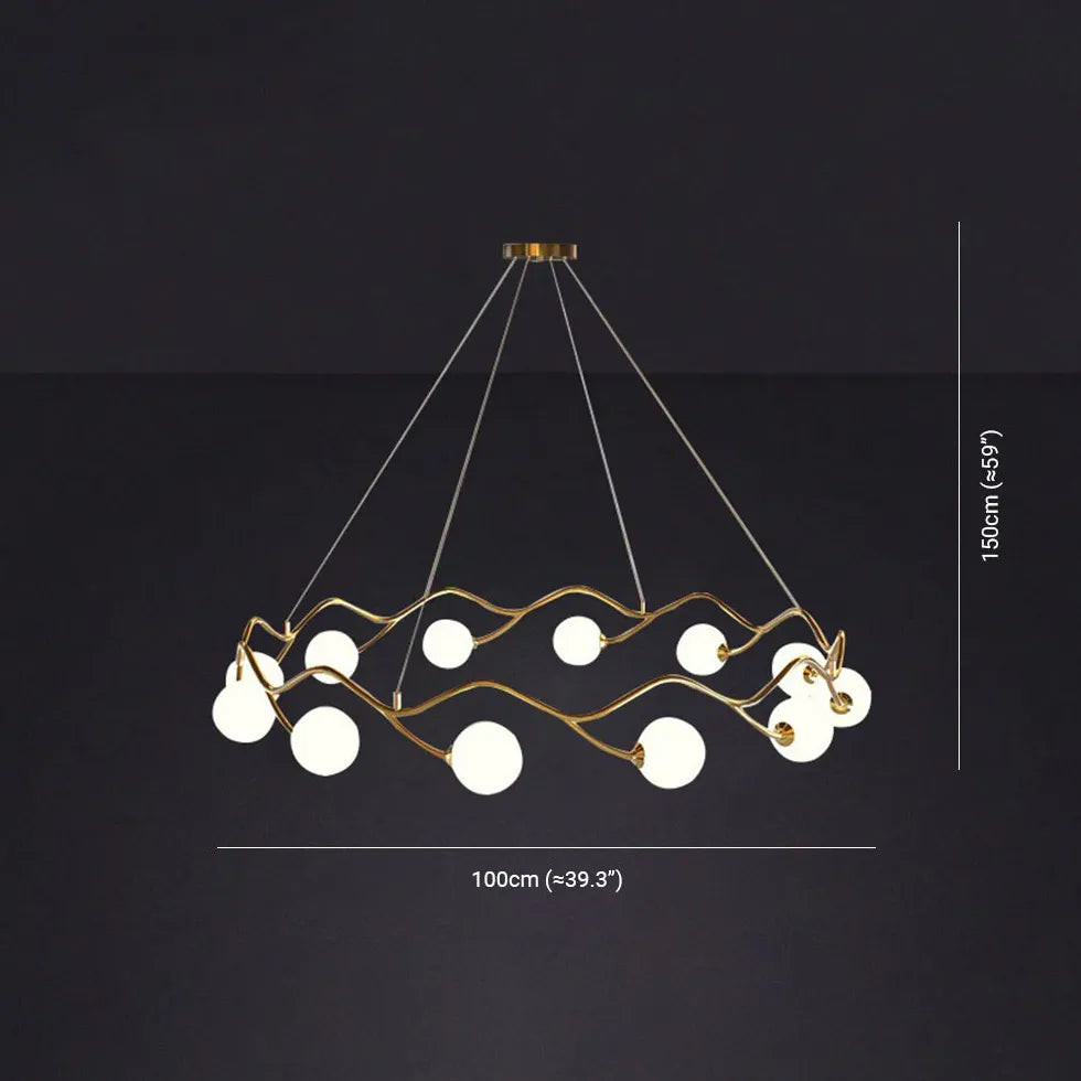 Lampadari Moderni Cerchi Elegante in Vetro Ondulato - clowasit.com