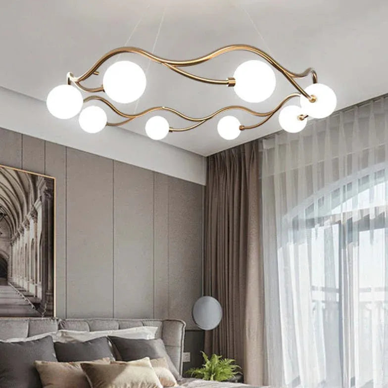 Lampadari Moderni Cerchi Elegante in Vetro Ondulato - clowasit.com
