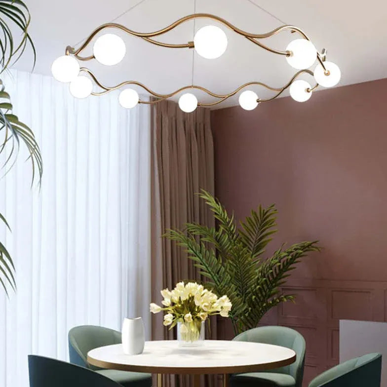 Lampadari Moderni Cerchi Elegante in Vetro Ondulato - clowasit.com