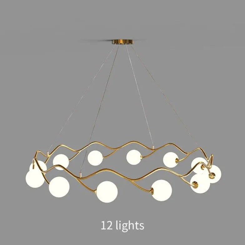 Lampadari Moderni Cerchi Elegante in Vetro Ondulato - clowasit.com