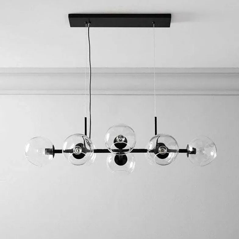 Lampadario moderno lungo con vetro trasparente elegante - clowasit.com