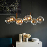 Lampadario moderno lungo con vetro trasparente elegante - clowasit.com