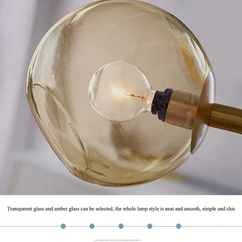 Lampadario moderno lungo con vetro trasparente elegante - clowasit.com