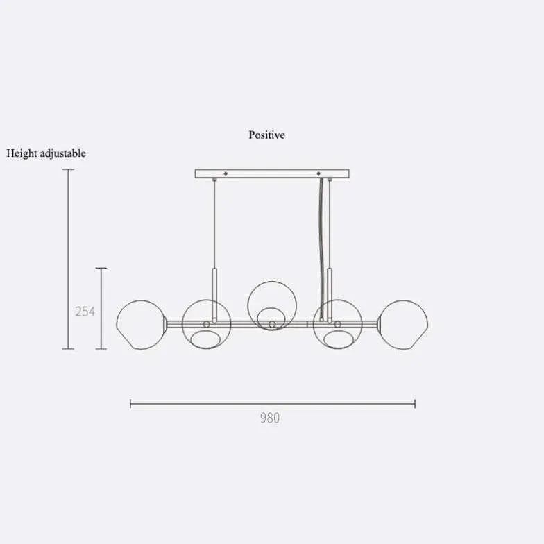 Lampadario moderno lungo con vetro trasparente elegante - clowasit.com