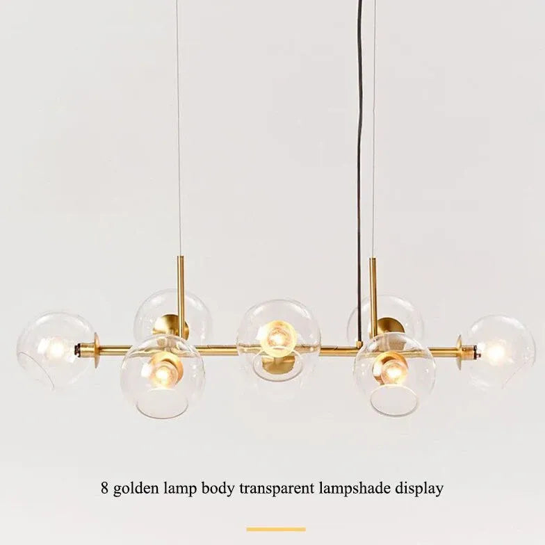 Lampadario moderno lungo con vetro trasparente elegante - clowasit.com