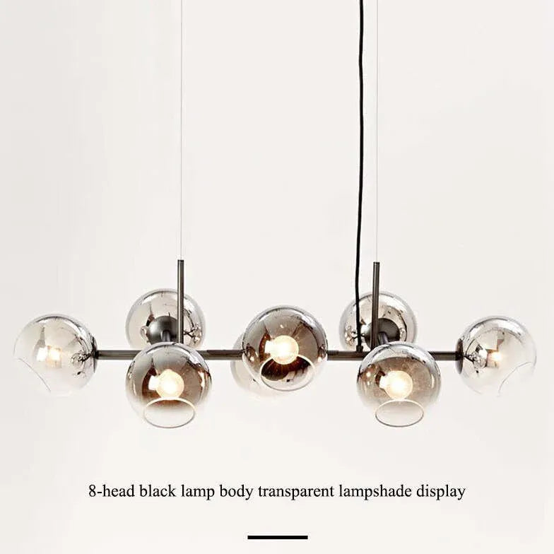 Lampadario moderno lungo con vetro trasparente elegante - clowasit.com