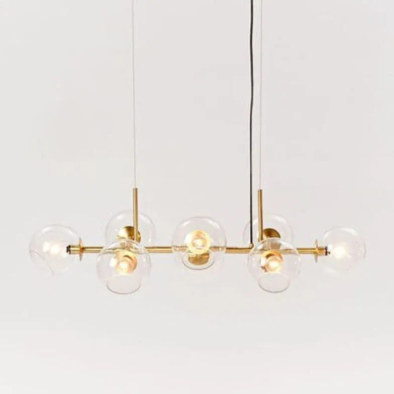 Lampadario moderno lungo con vetro trasparente elegante - clowasit.com