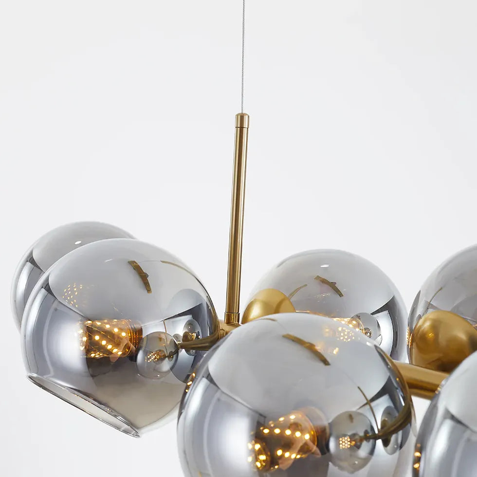 Lampadario moderno lungo con vetro trasparente elegante - clowasit.com
