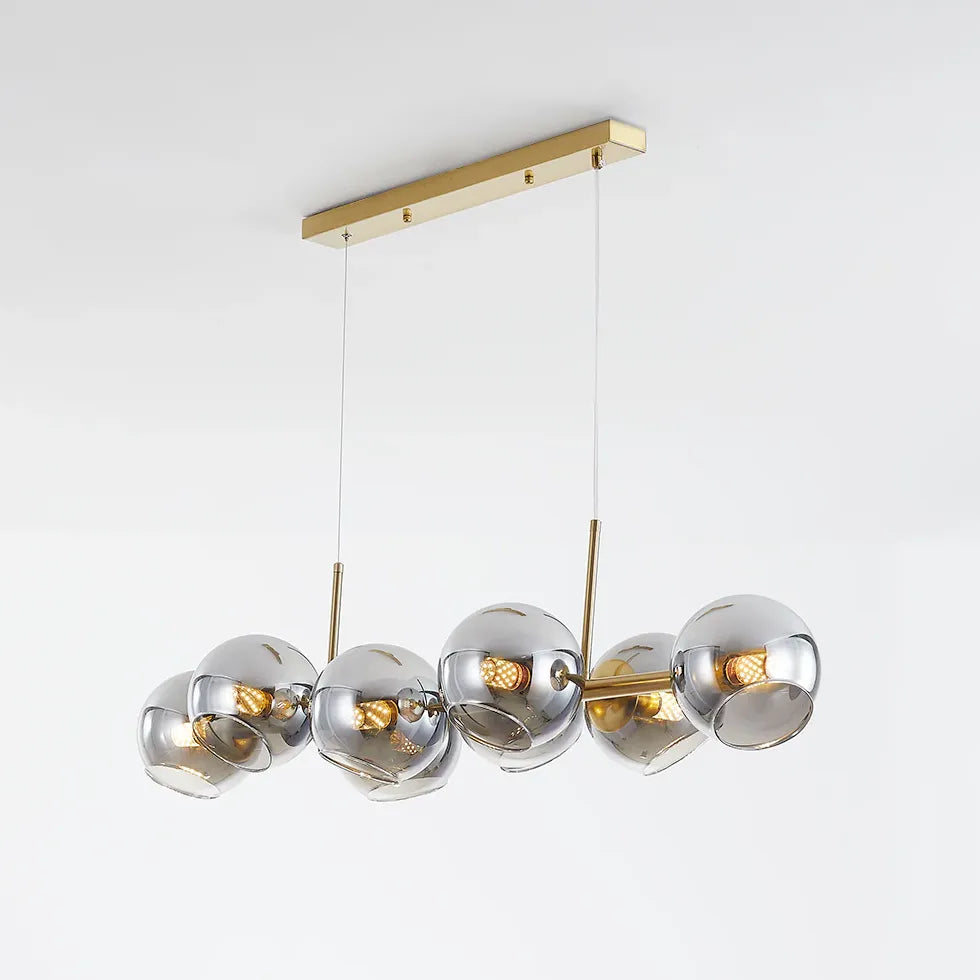Lampadario moderno lungo con vetro trasparente elegante - clowasit.com