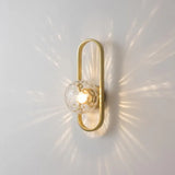 applique moderna parete telaio metallico vetro sferico - clowasit.com