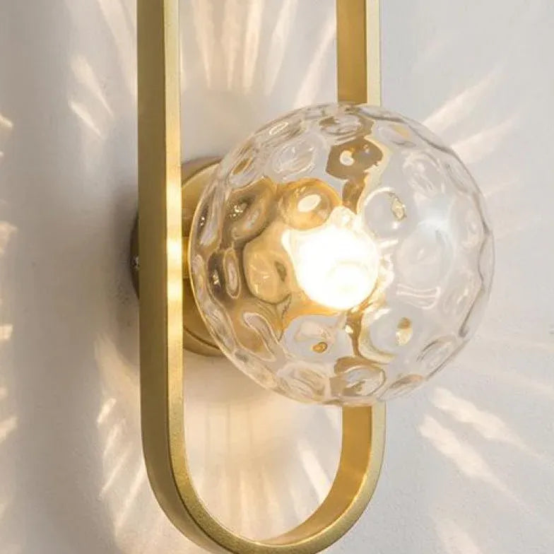applique moderna parete telaio metallico vetro sferico - clowasit.com
