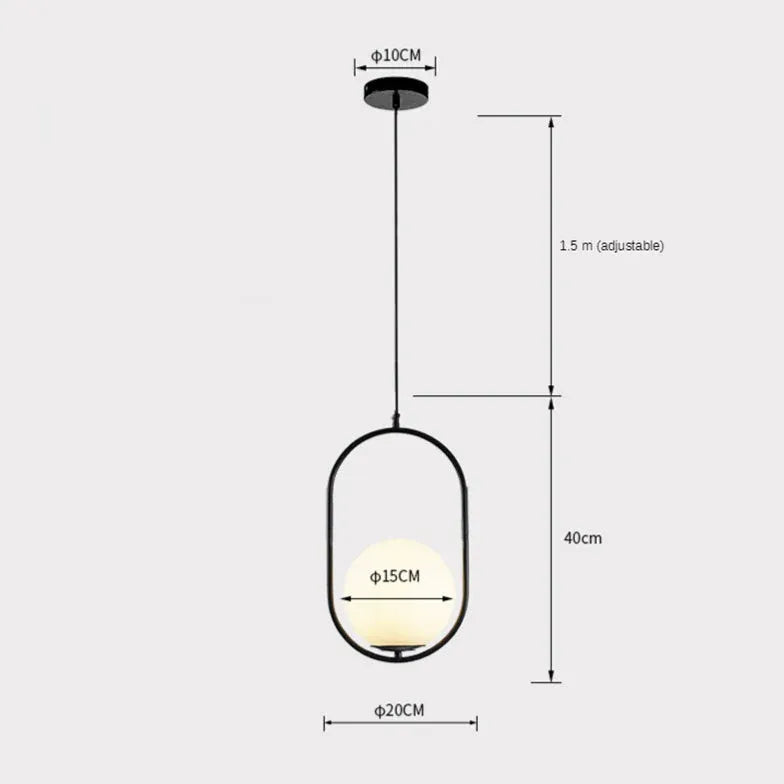 Shein Lampadari con Sfera di Vetro Ellittica - clowasit.com