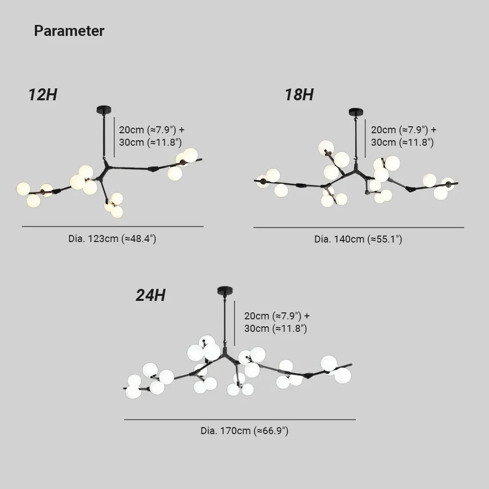 Lampadari a sfere Nordici Irregolari Ramificati - clowasit.com