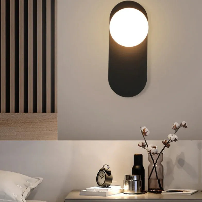 Applique Semplice Lampada LED Nera Moderna - clowasit.com