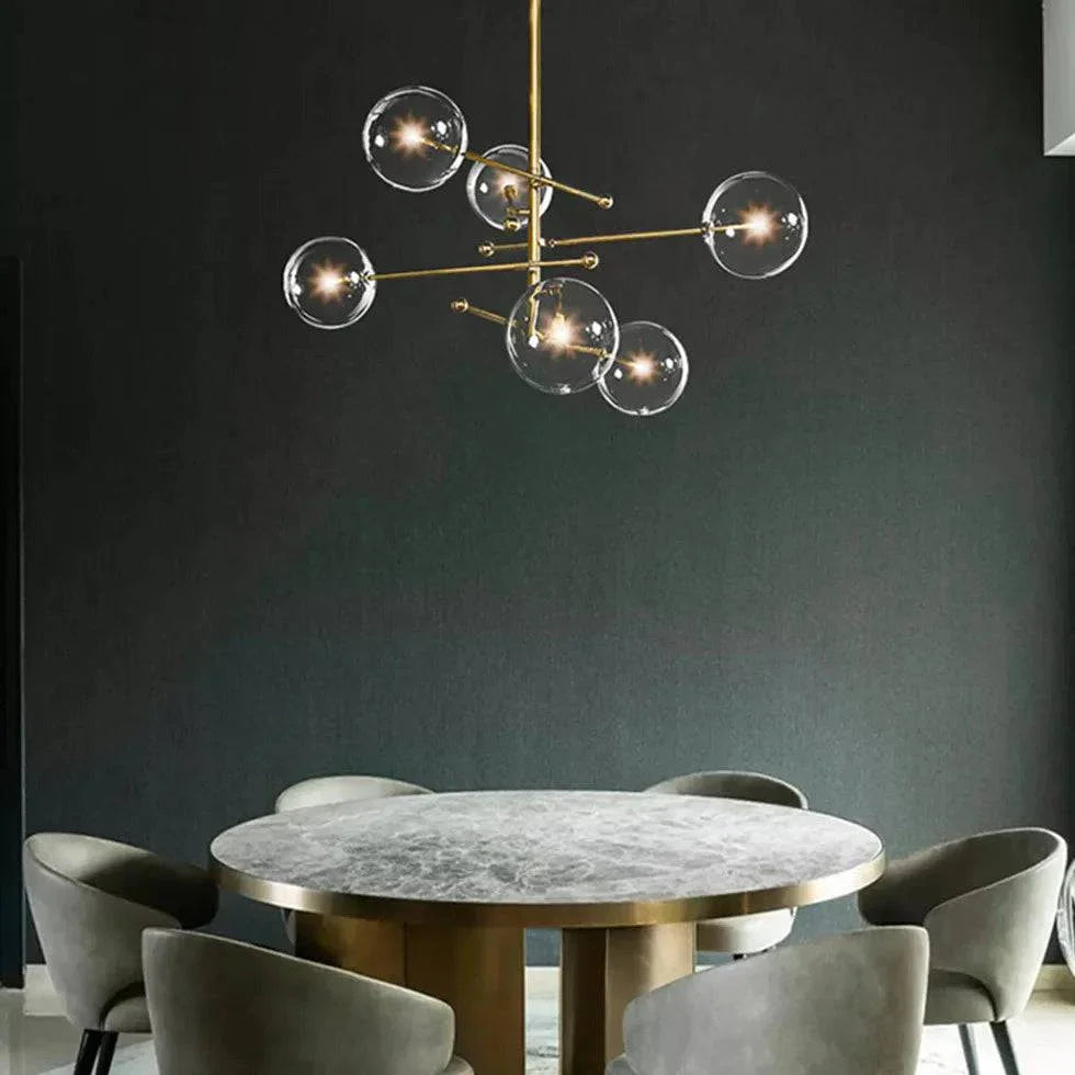 Lampadario sfere vetro moderno multi braccia - clowasit.com