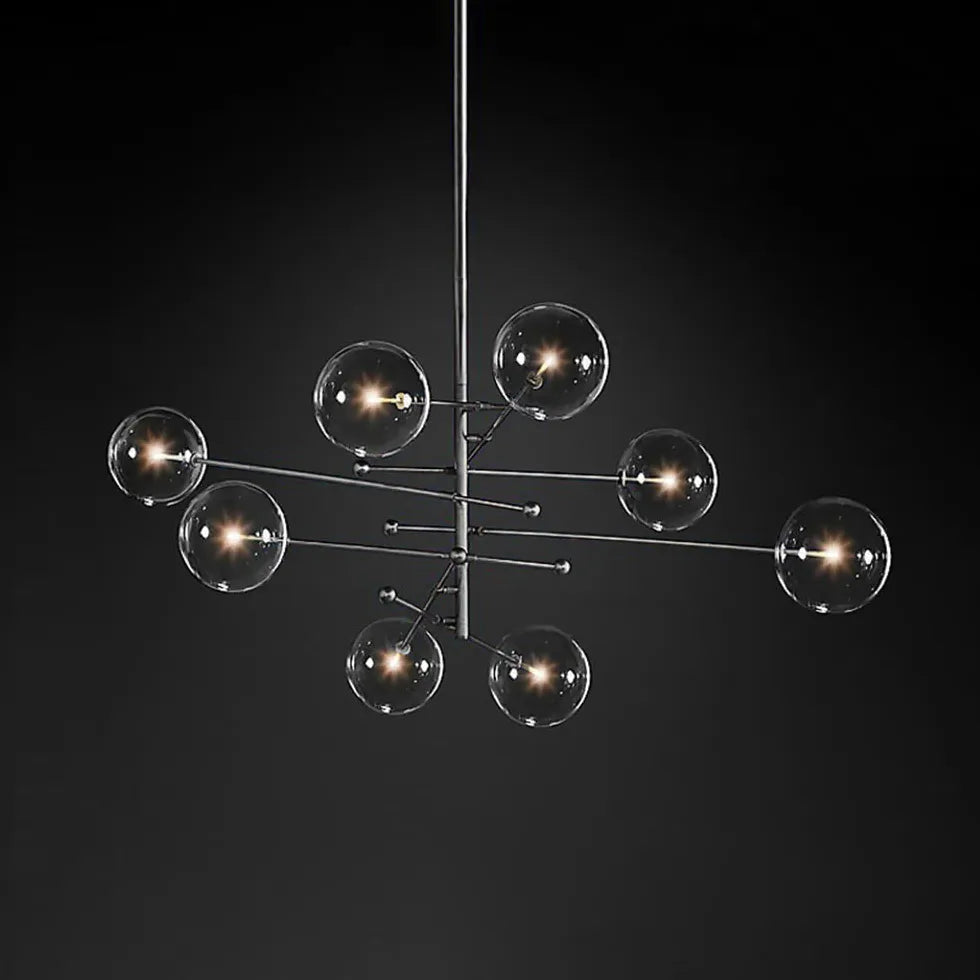 Lampadario sfere vetro moderno multi braccia - clowasit.com