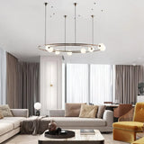 Lampadari moderne anelli metallici sfere bianche - clowasit.com