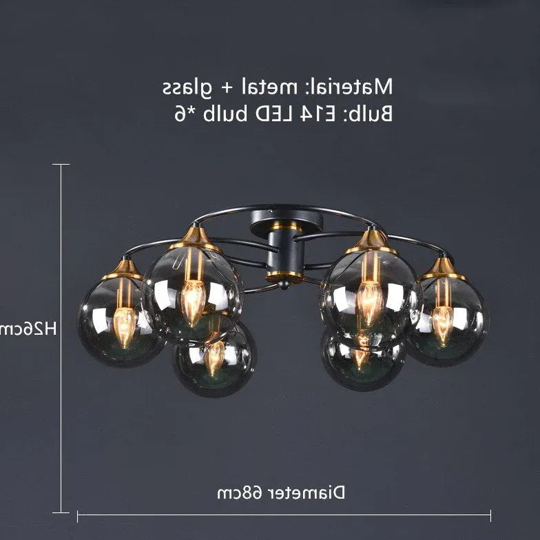 Plafoniera vetro sfera circolare stile nordico - clowasit.com