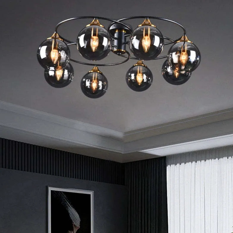Plafoniera vetro sfera circolare stile nordico - clowasit.com