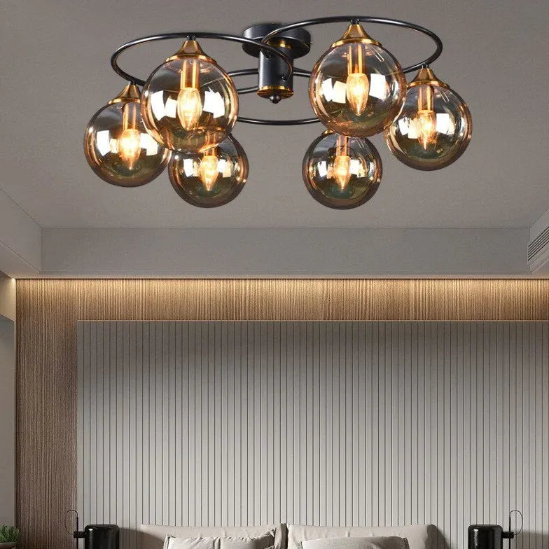 Plafoniera vetro sfera circolare stile nordico - clowasit.com