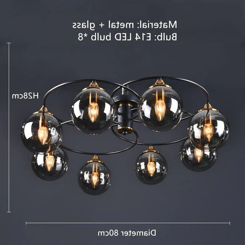 Plafoniera vetro sfera circolare stile nordico - clowasit.com