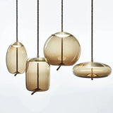 Lampadario a corda vetro trasparente elegante - clowasit.com