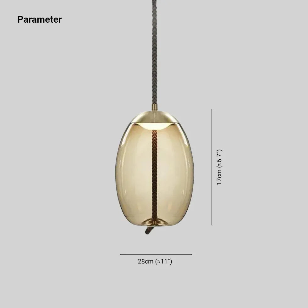Lampadario a corda vetro trasparente elegante - clowasit.com