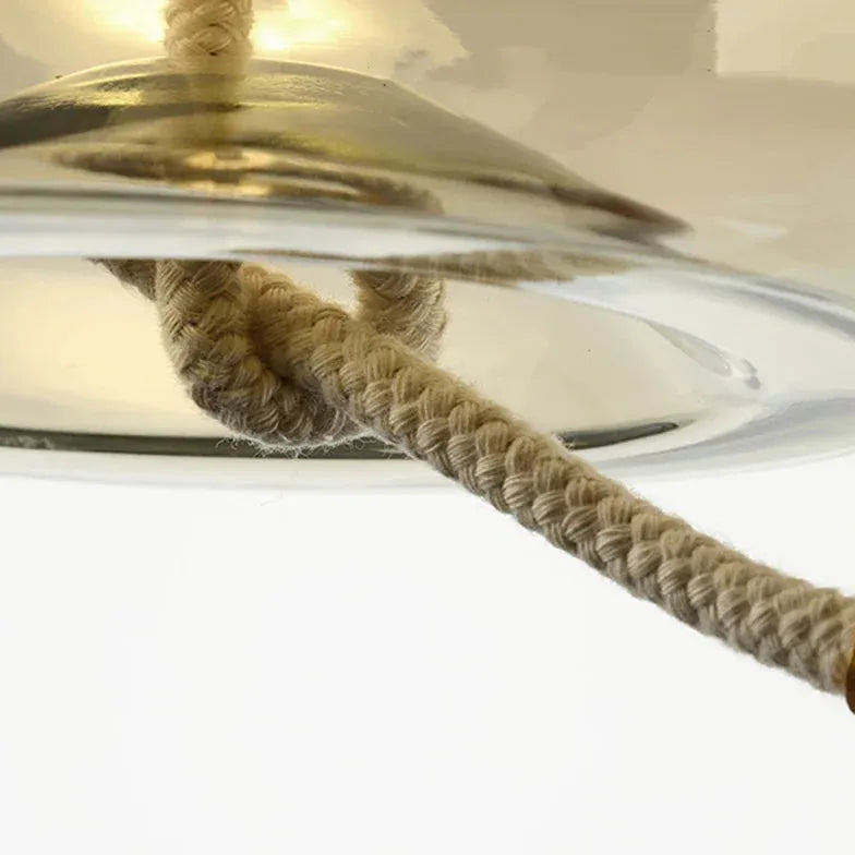 Lampadario a corda vetro trasparente elegante - clowasit.com