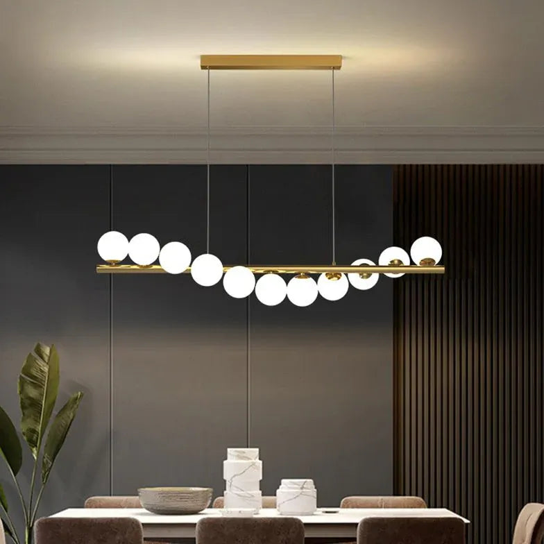 Lampadario a sospensione lineare sfere di vetro - clowasit.com