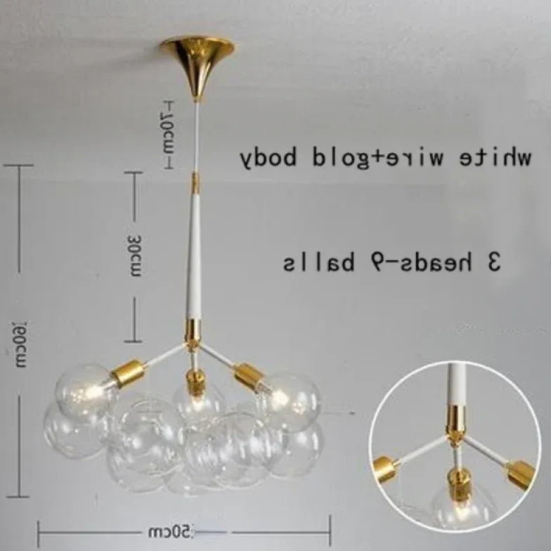 Lampadario a bolle trasparente vetro elegante - clowasit.com