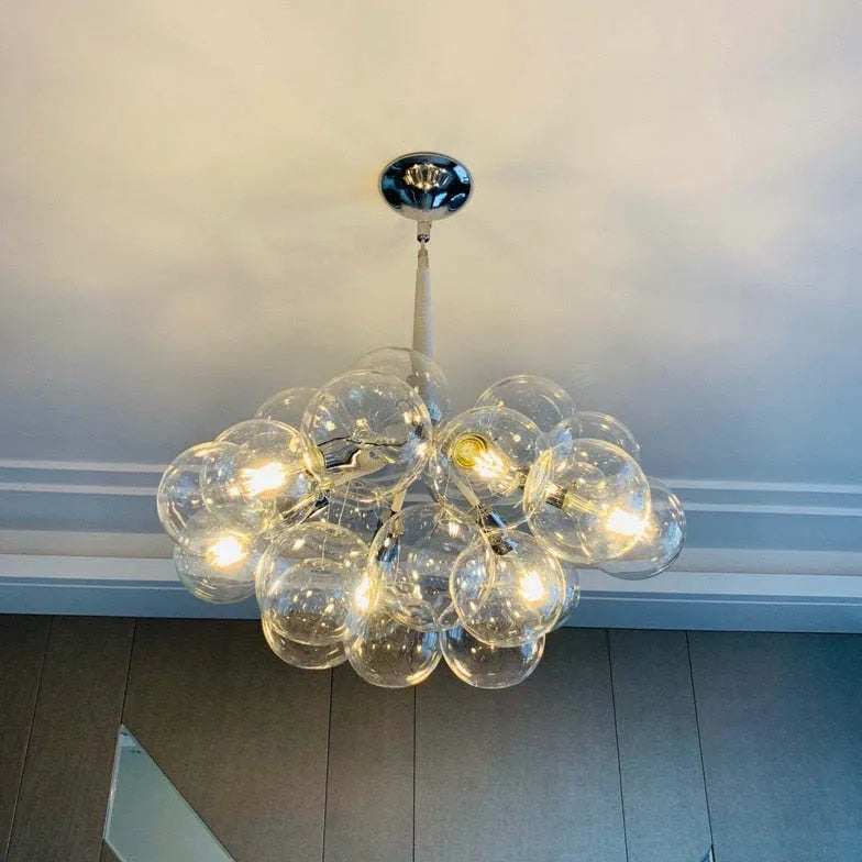 Lampadario a bolle trasparente vetro elegante - clowasit.com