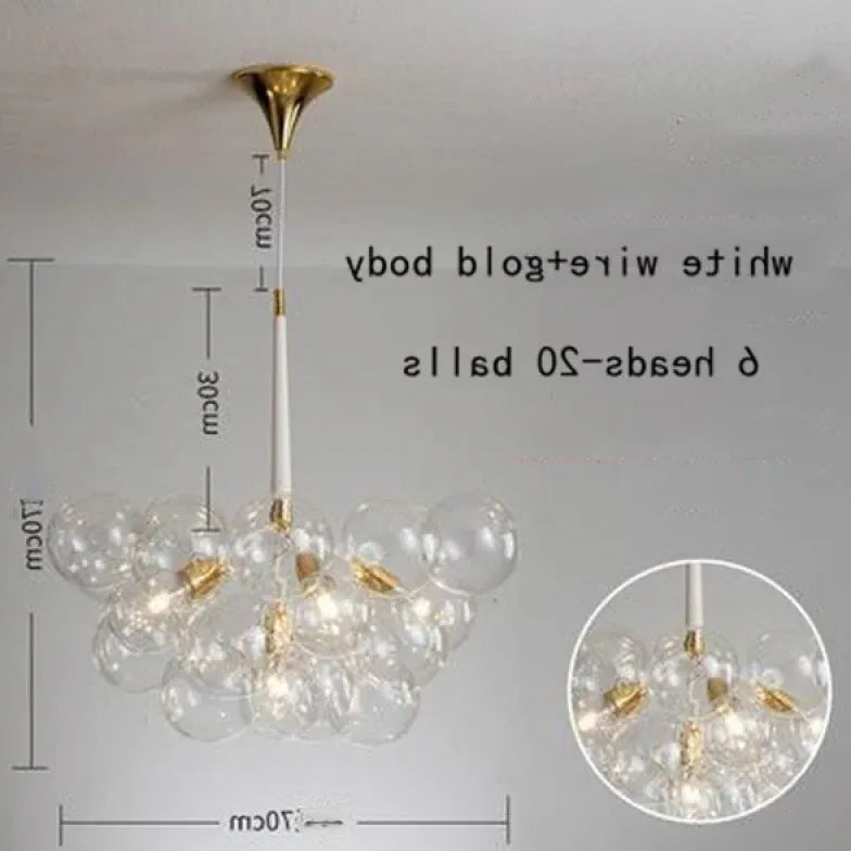 Lampadario a bolle trasparente vetro elegante - clowasit.com