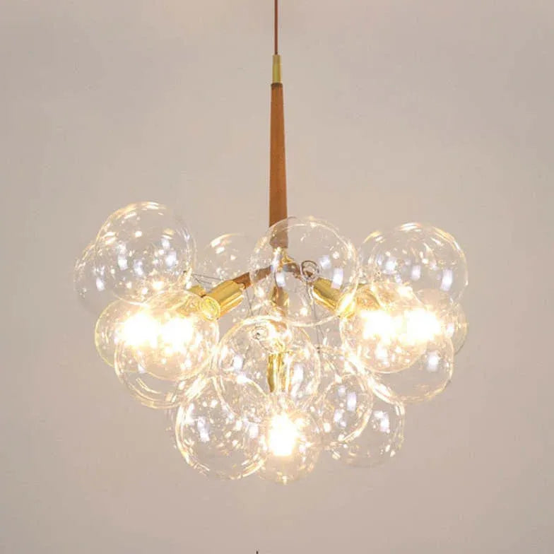 Lampadario a bolle trasparente vetro elegante - clowasit.com