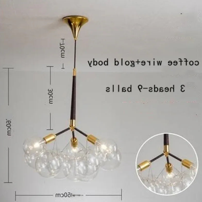 Lampadario a bolle trasparente vetro elegante - clowasit.com