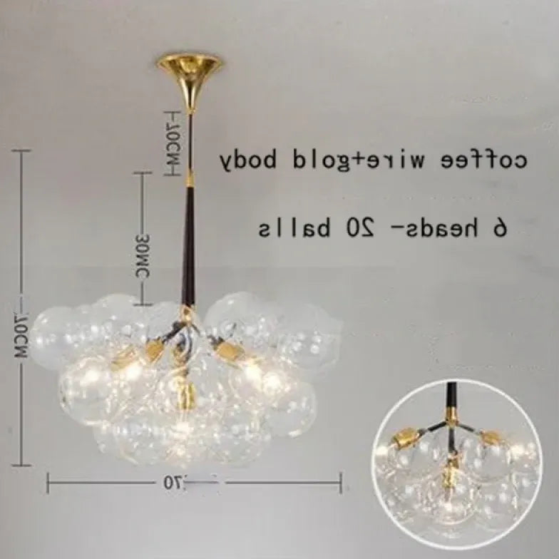 Lampadario a bolle trasparente vetro elegante - clowasit.com