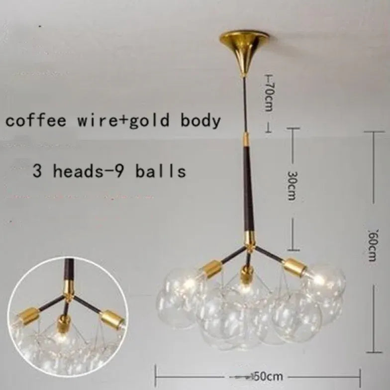 Lampadario a bolle trasparente vetro elegante - clowasit.com
